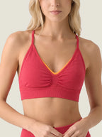 Ruched-Front V-Neck Seamless Set