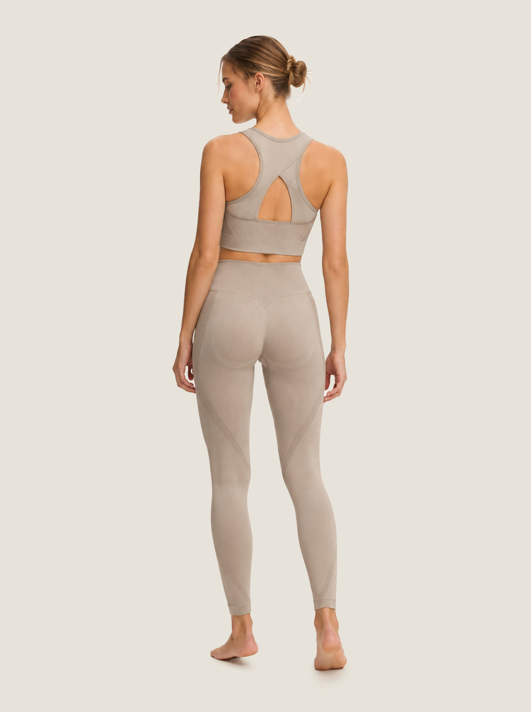 Mesh-Detail High-Neck Bra