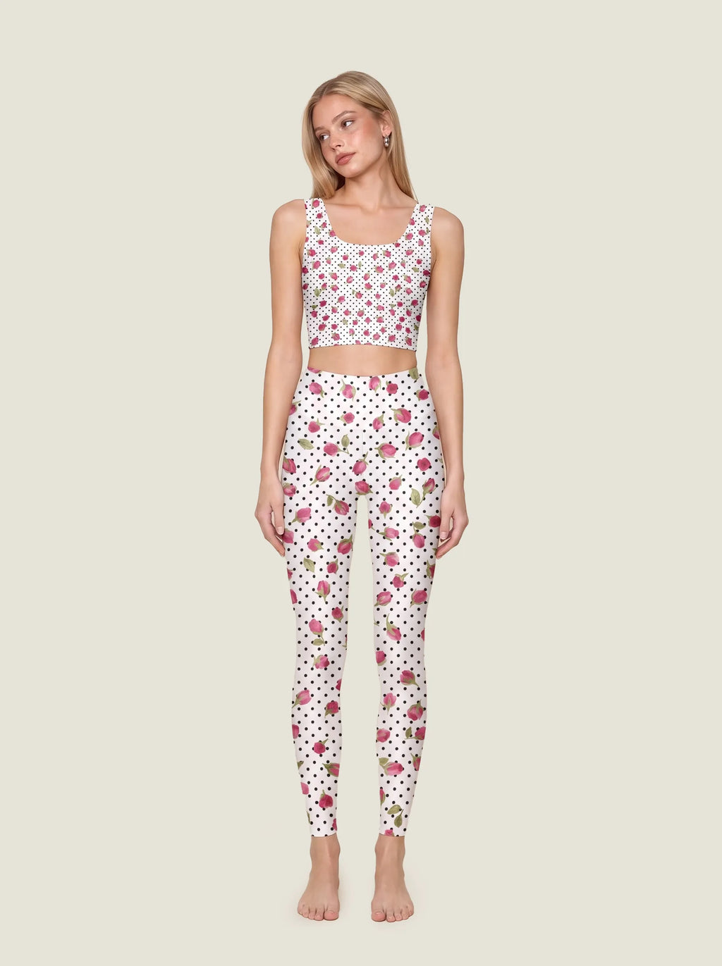 Polka Dot Rose Bud Bralette Set
