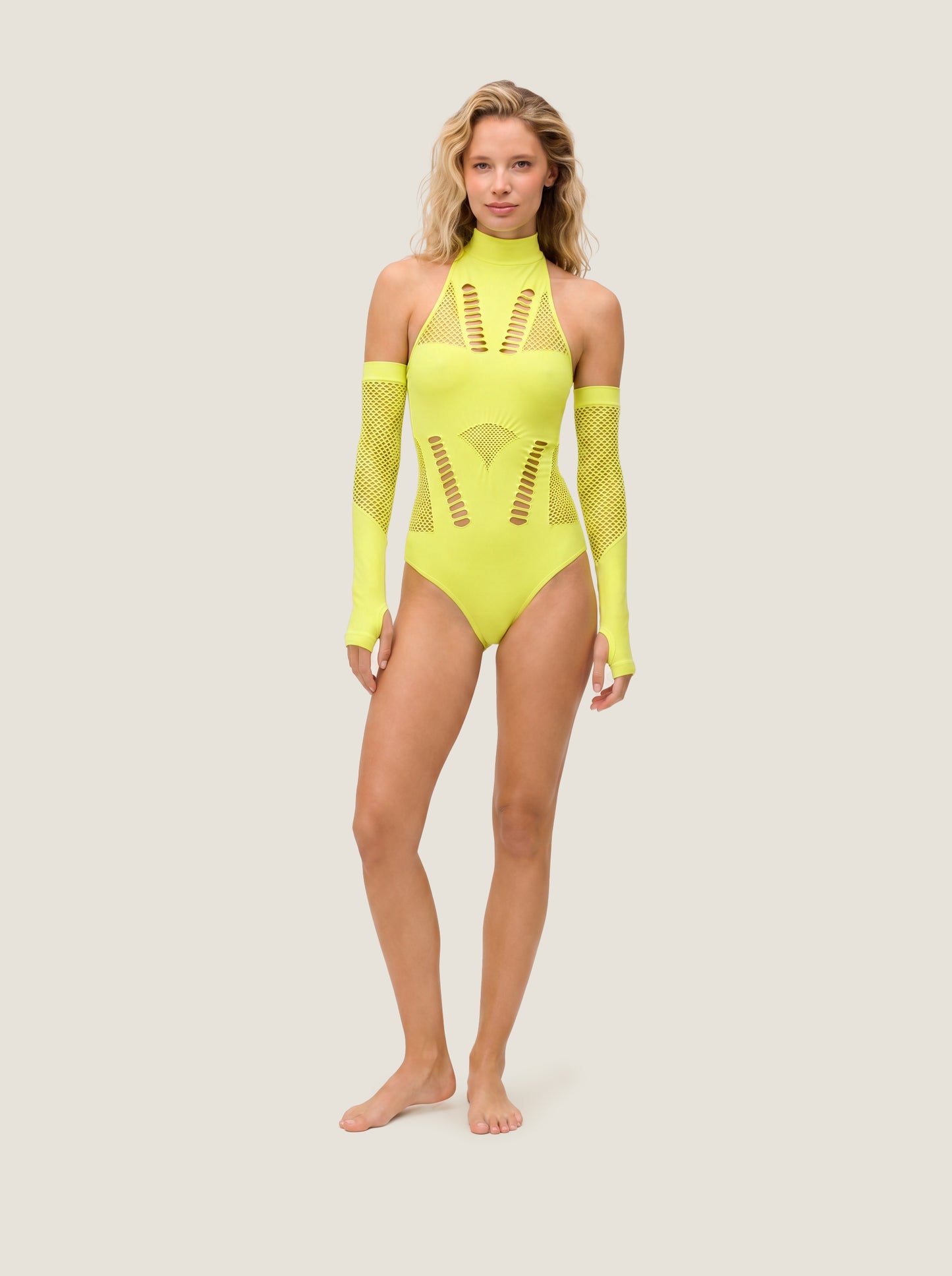 Ladder Cut-Out Seamless Bodysuit Set
