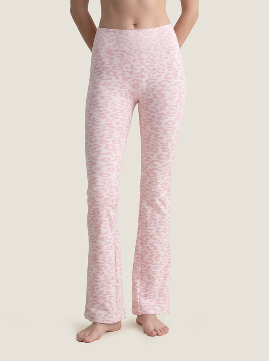 Leopard Jacquard Seamless Flare Pants