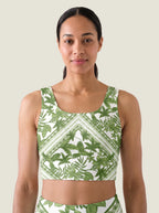 Tropical Palm Scarf Print Bralette Set