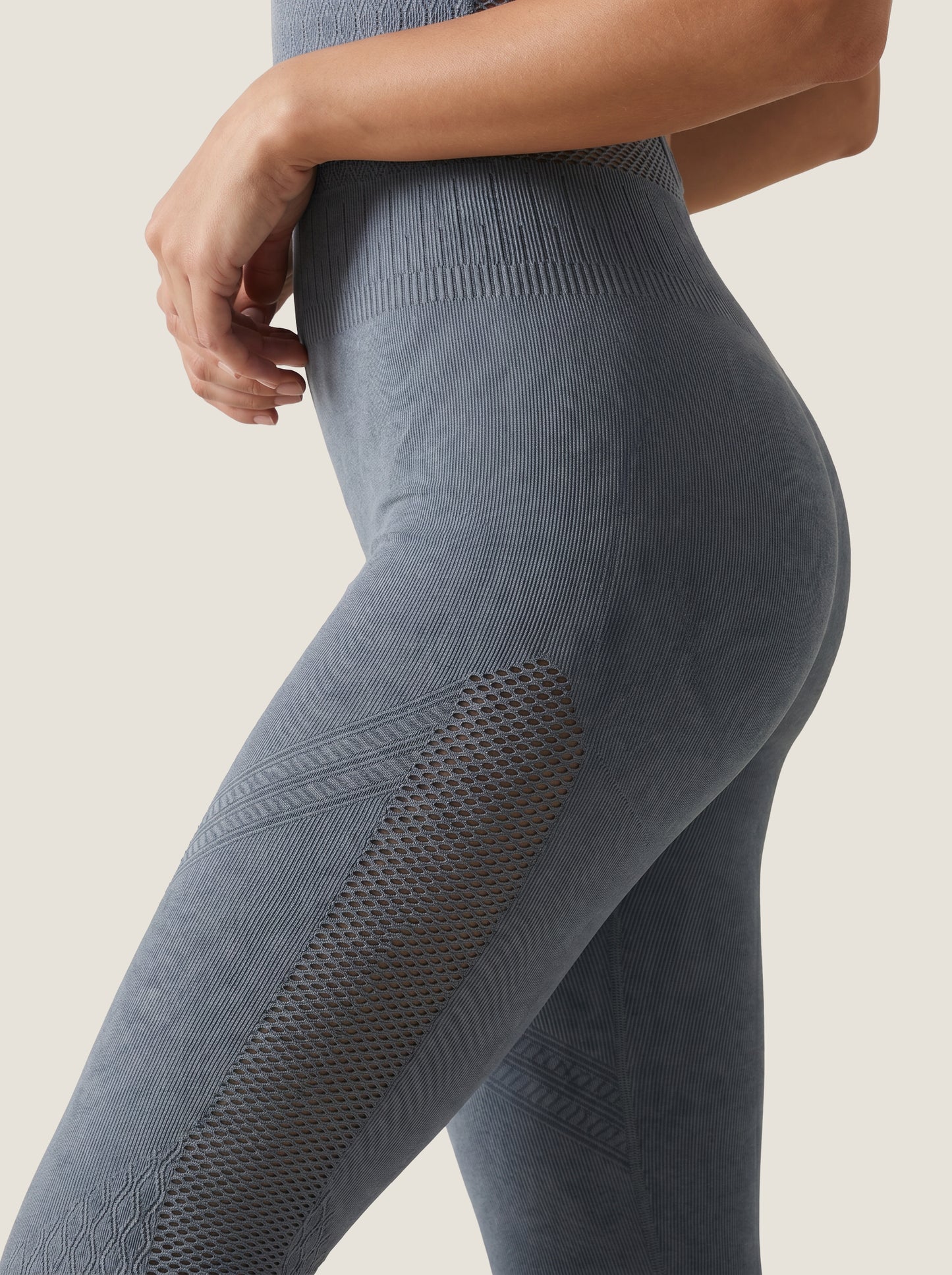 Mesh-Panel Seamless Unitard