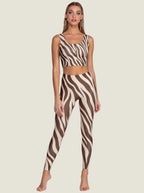 Abstract Zebra Stripe Bralette Set