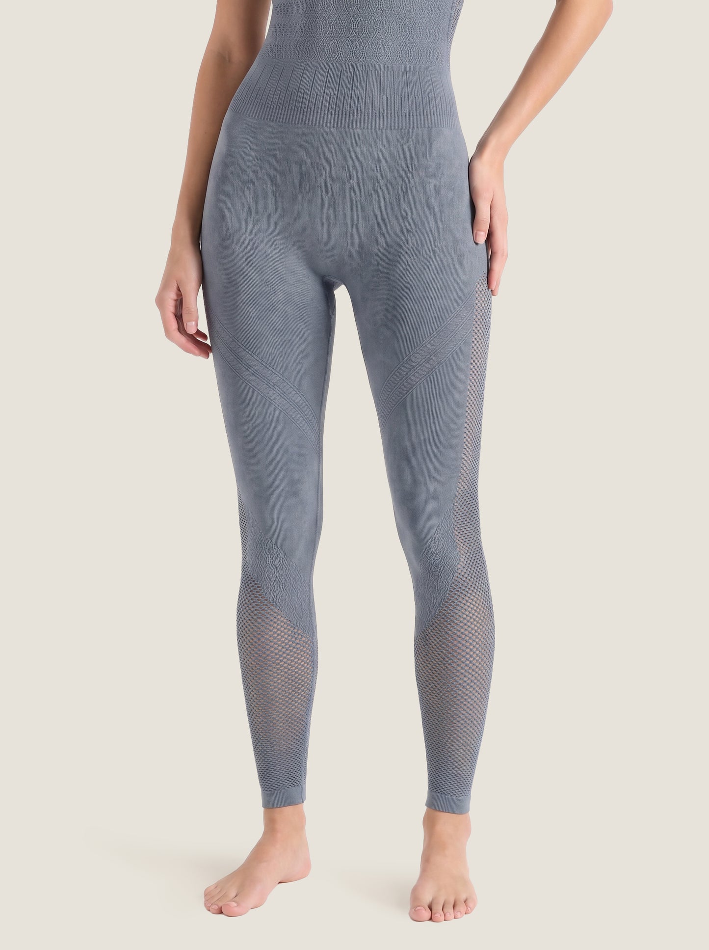 Mesh-Panel Seamless Unitard