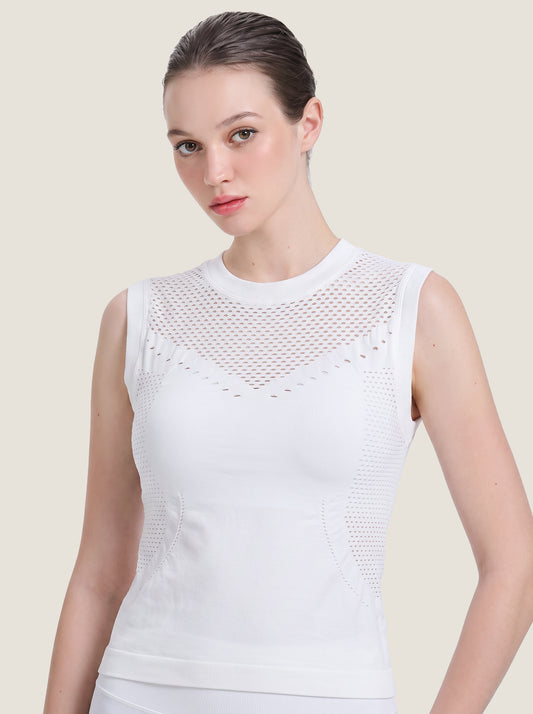 Mesh-Knit Seamless Tank Top