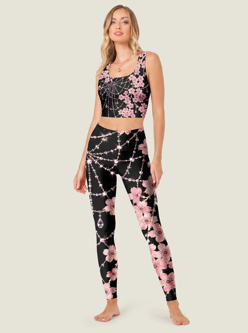 Sakura Blossom Crystal Chain Bralette Set