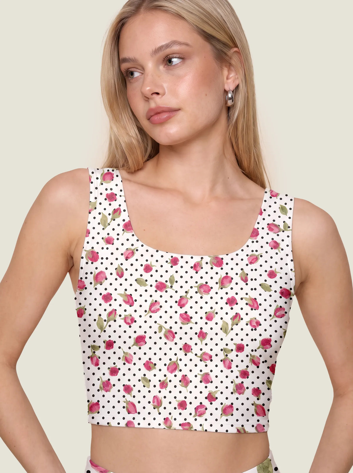 Polka Dot Rose Bud Bralette Set