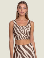 Abstract Zebra Stripe Bralette Set