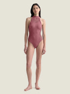 Halter-Neck Braided-Trim Seamless Bodysuit