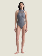 Halter-Neck Braided-Trim Seamless Bodysuit