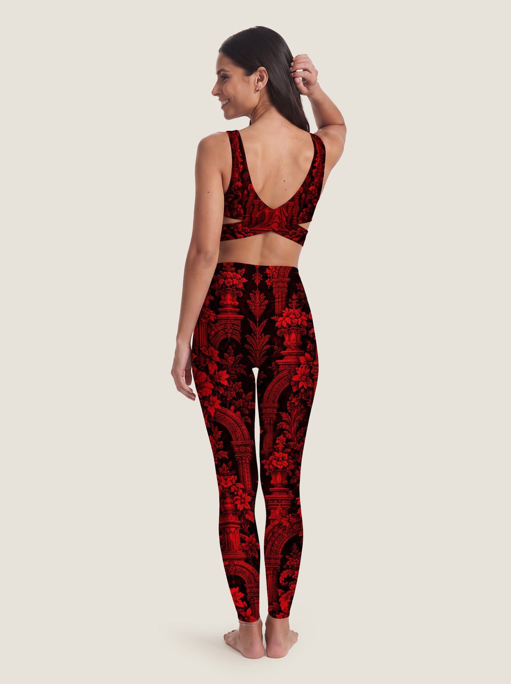 Crimson Gothic Throne Crop Top Set