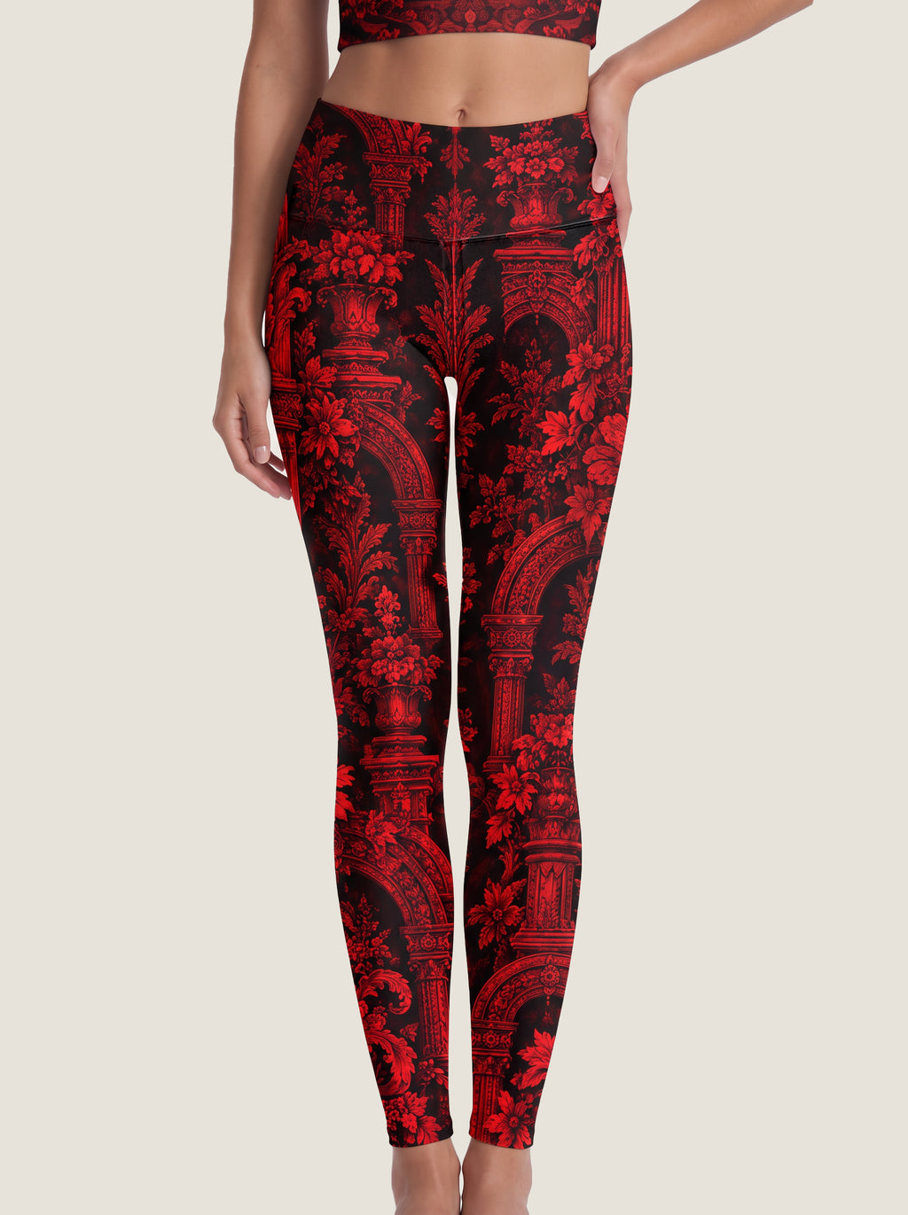 Crimson Gothic Throne Crop Top Set