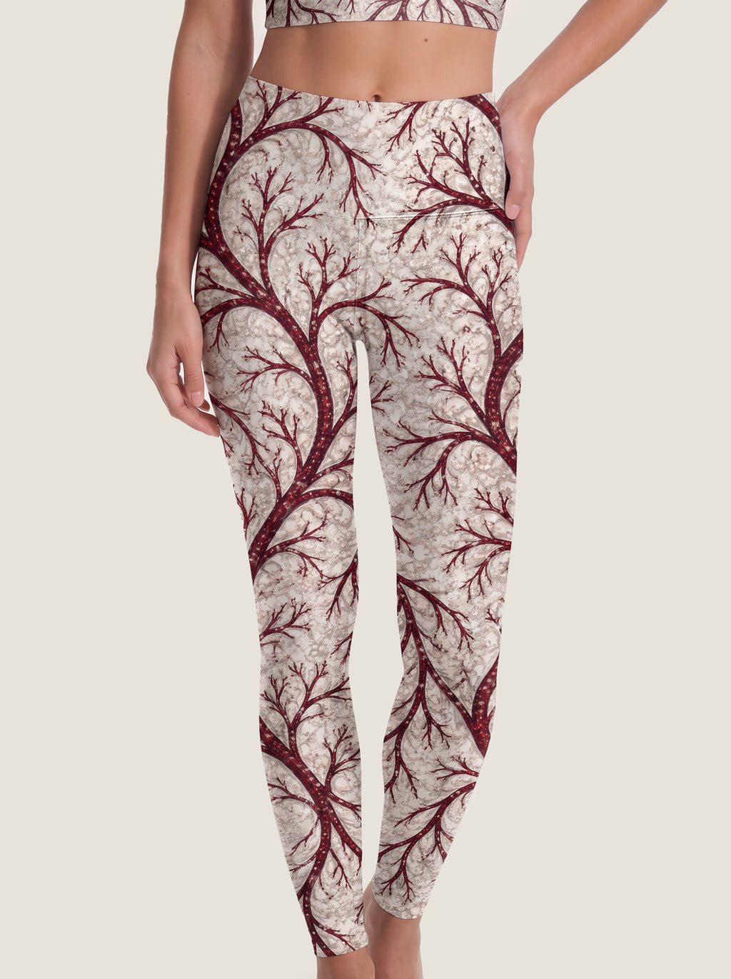 Crimson Heart Branch Crop Top Set