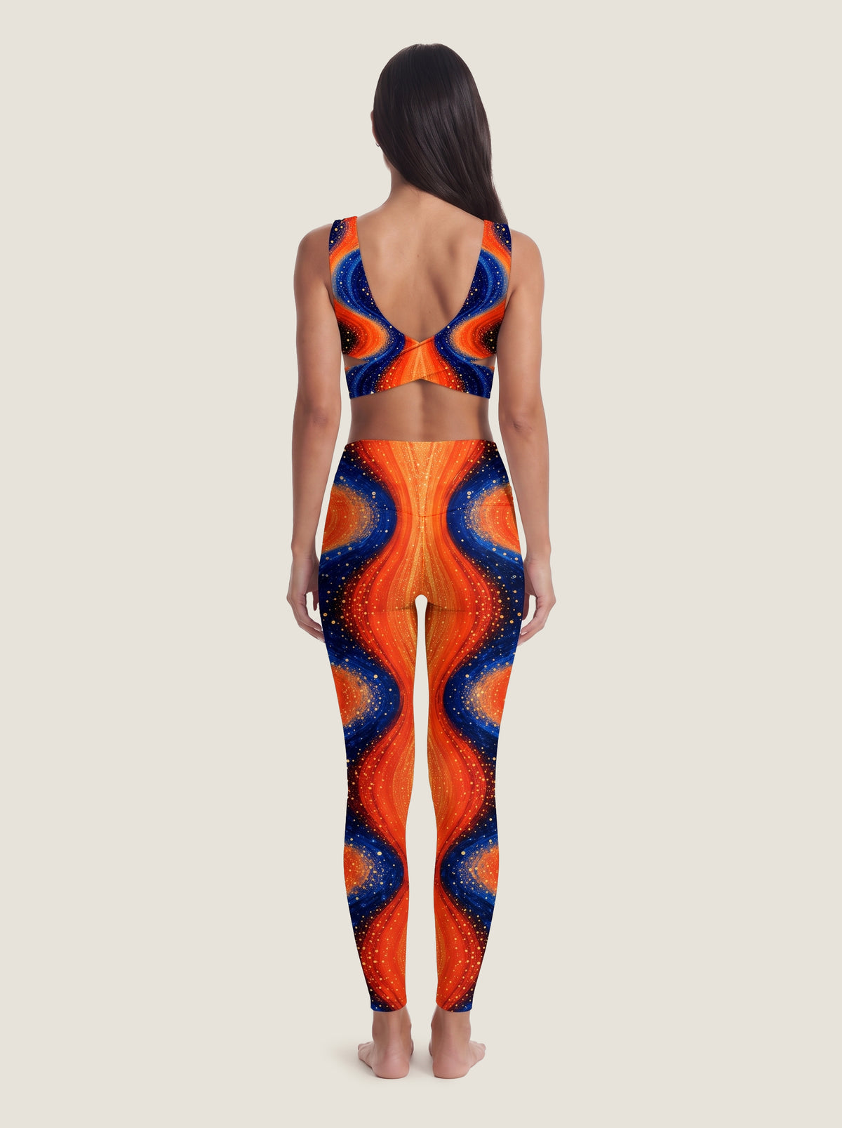 Cosmic Ember Flow Crop Top Set