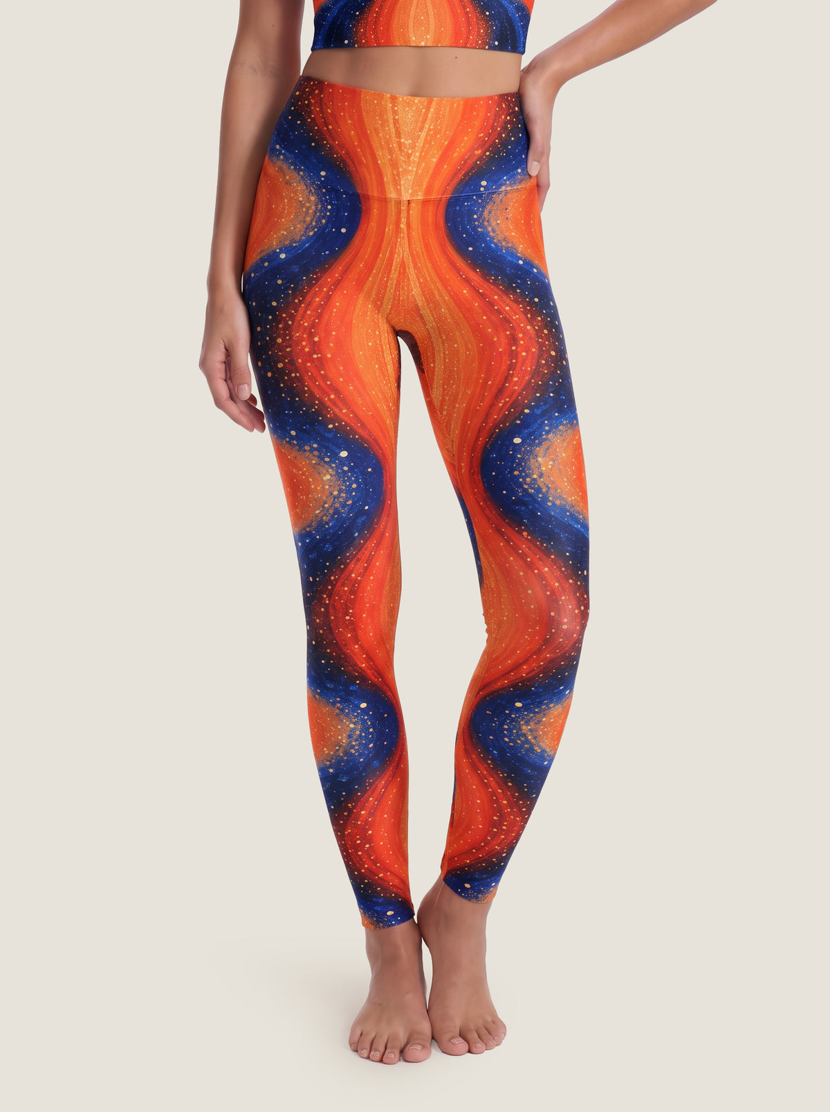 Cosmic Ember Flow Crop Top Set