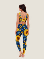Golden Sunflower Garden Crop Top Set