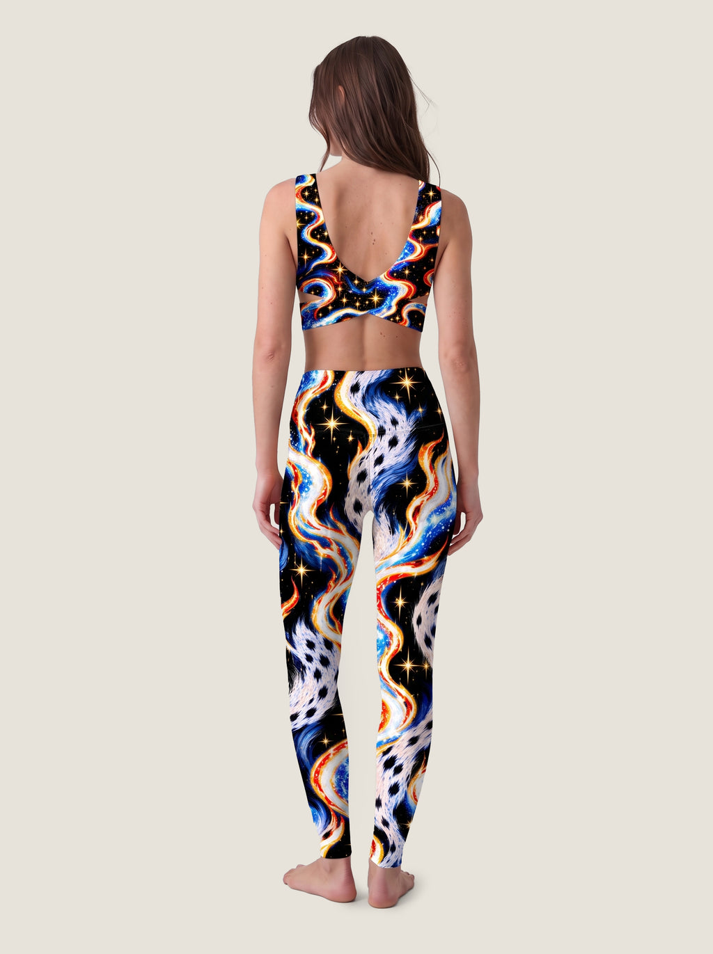 Cosmic Flame Tiger Crop Top Set