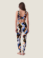 Cosmic Flame Tiger Crop Top Set