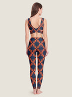 Midnight Ember Geometric Crop Top Set