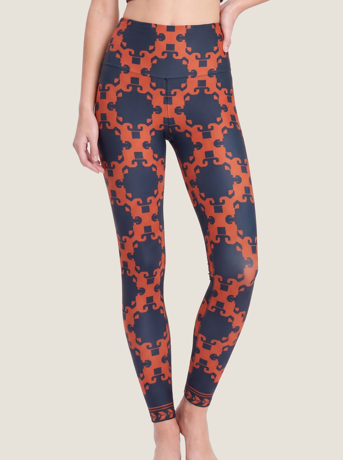 Midnight Ember Geometric Crop Top Set