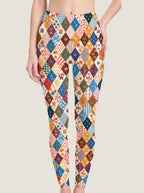 Vintage Patchwork Diamond Crop Top Set