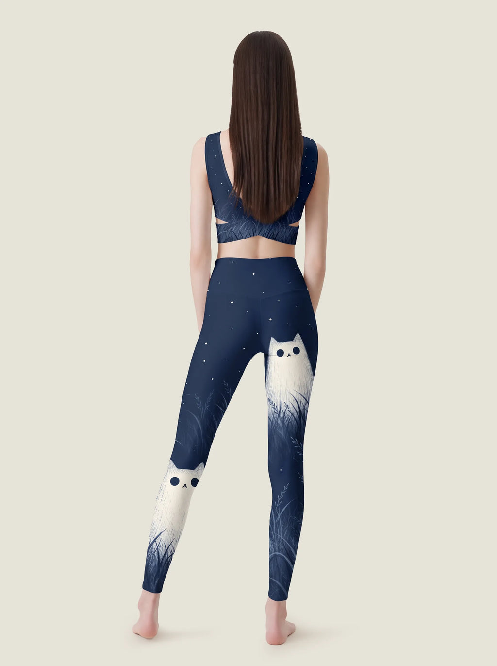 Midnight Ghost Cat Bralette Set