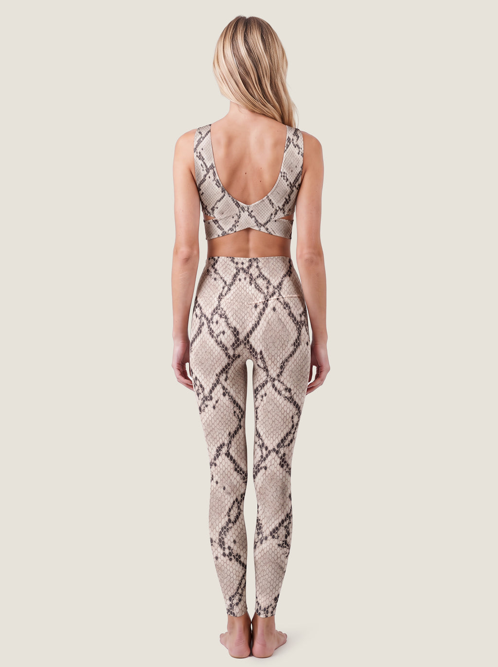 Neutral Python Print Bralette Set
