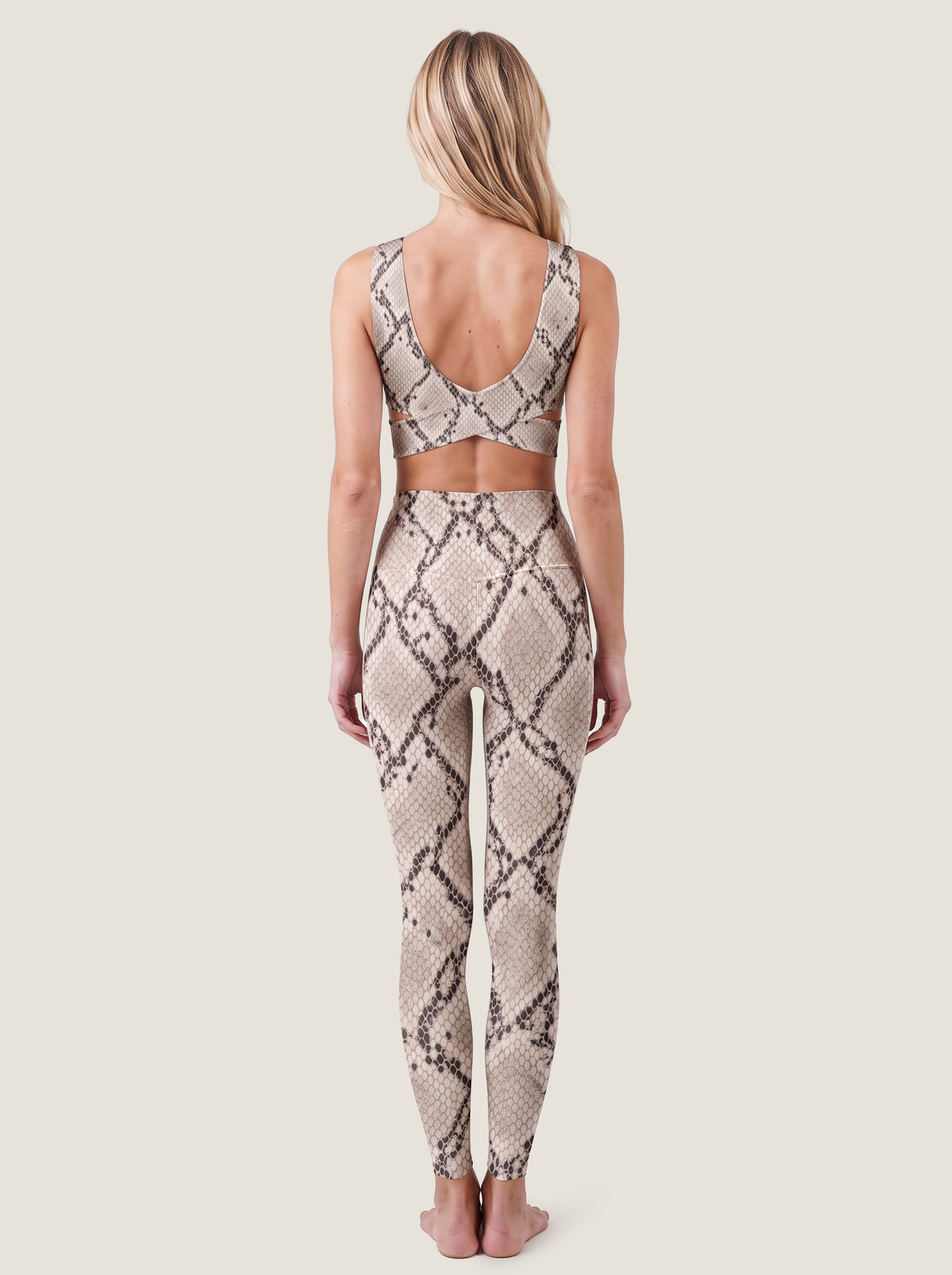 Neutral Python Print Bralette Set