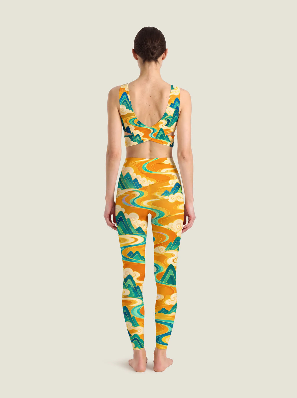 Golden Deer Landscape Bralette Set