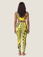 Electric Yellow Animal Print Bralette Set