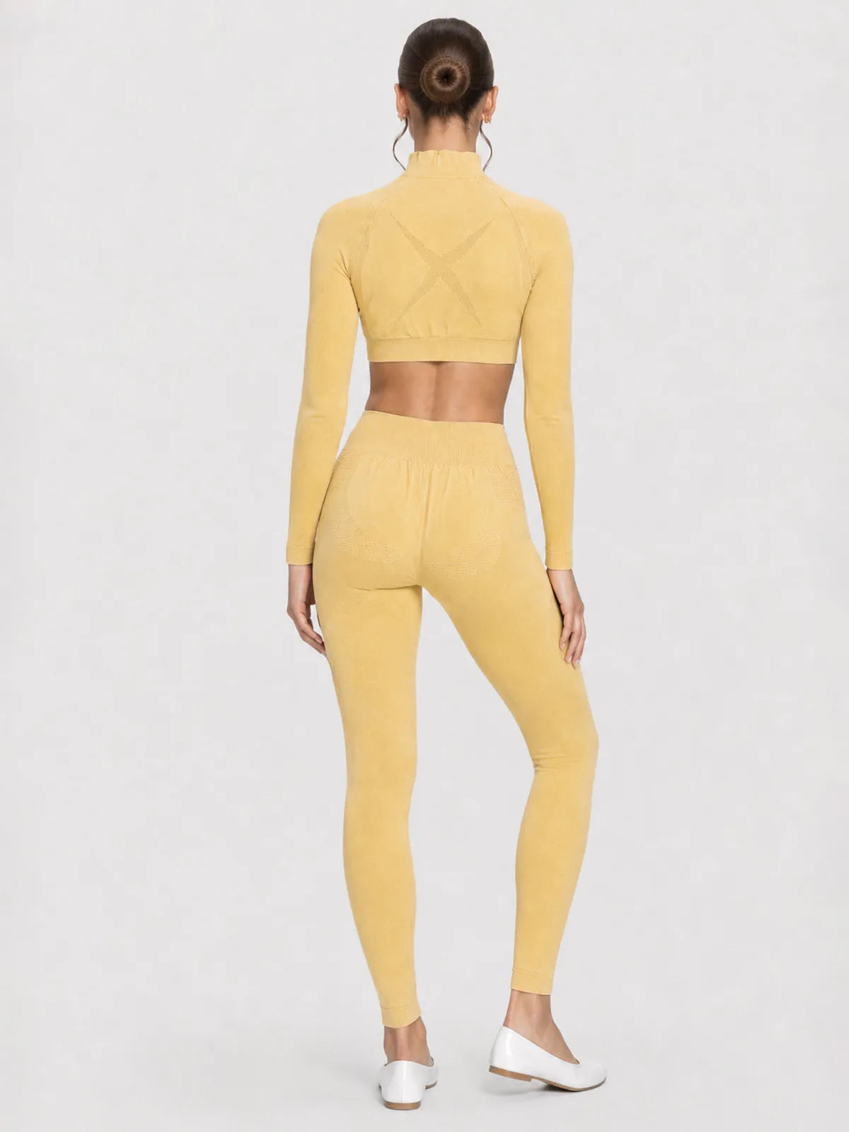 Quarter-Zip Seamless Crop Top