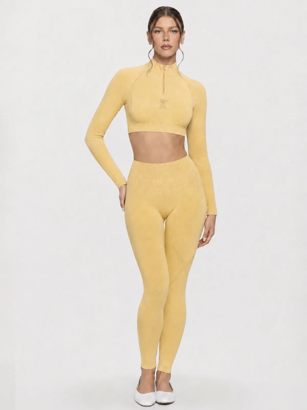 Quarter-Zip Seamless Crop Top