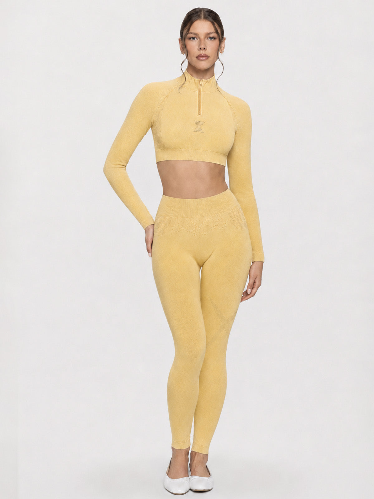 The Serenity Series Quarter-Zip Seamless Crop Top