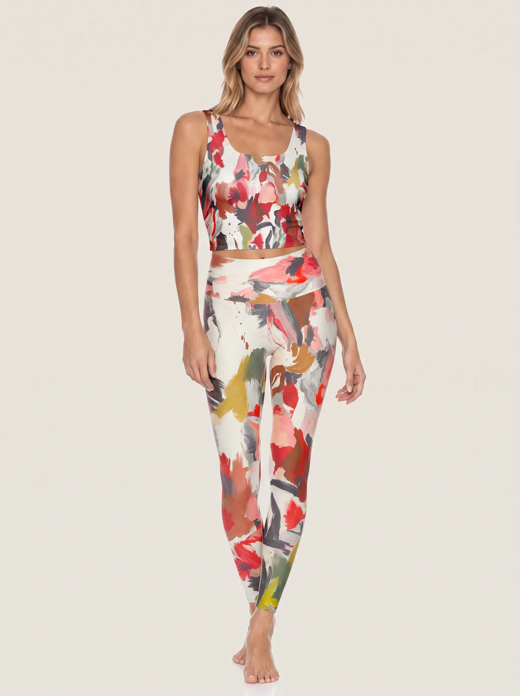 Painterly Bloom Sports Bra Set