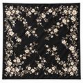Midnight Cherry Blossom 100% Mulberry Silk Square Scarf