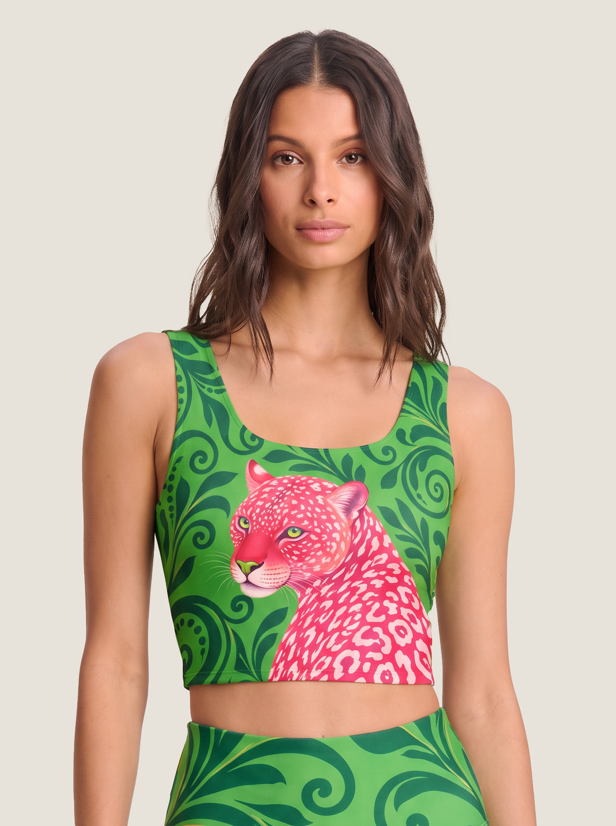 Pink Leopard Botanical Bralette Set