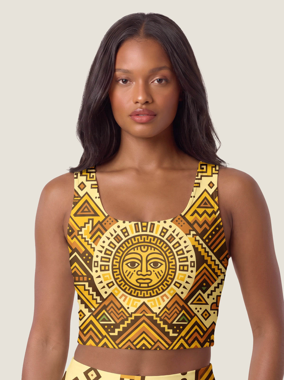 Geometric Sun Motif Bralette Set