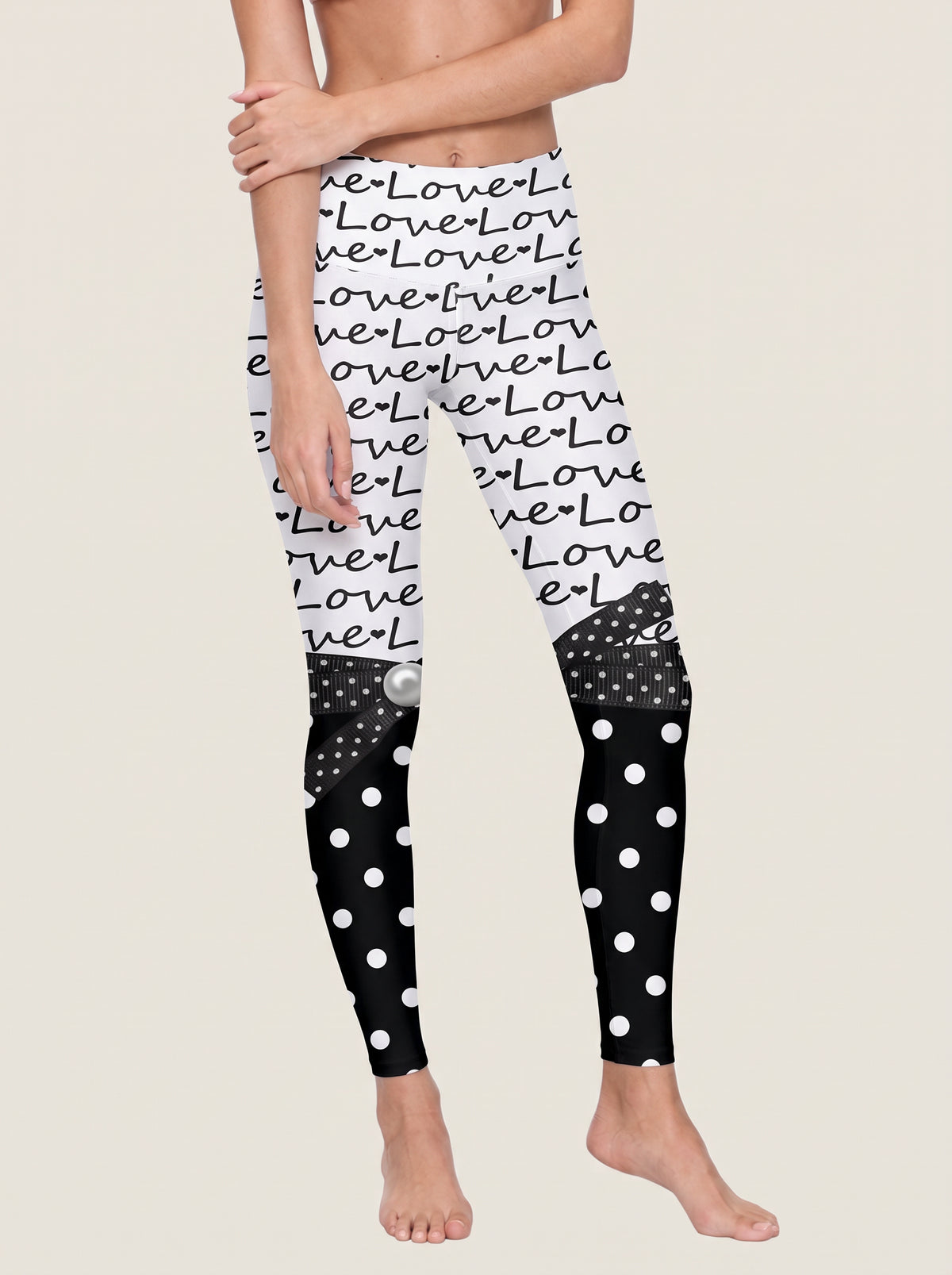 Love Bow Polka Dot Sports Bra Set