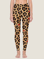 Retro Cat Love Leopard Sports Bra Set