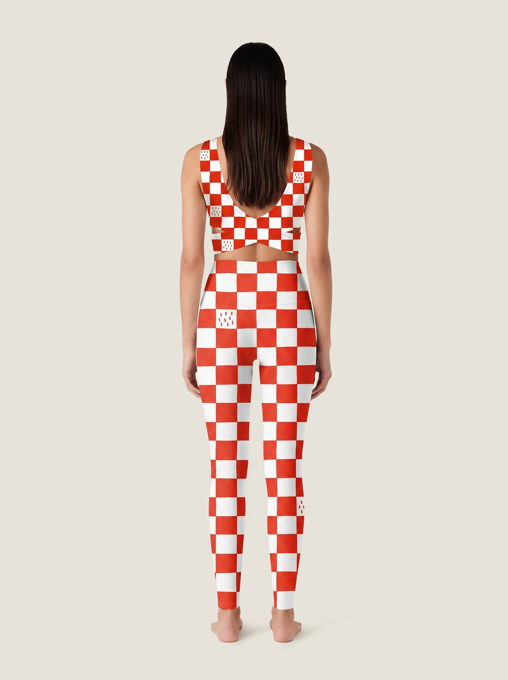 Retro Checkerboard Cat Bralette Set