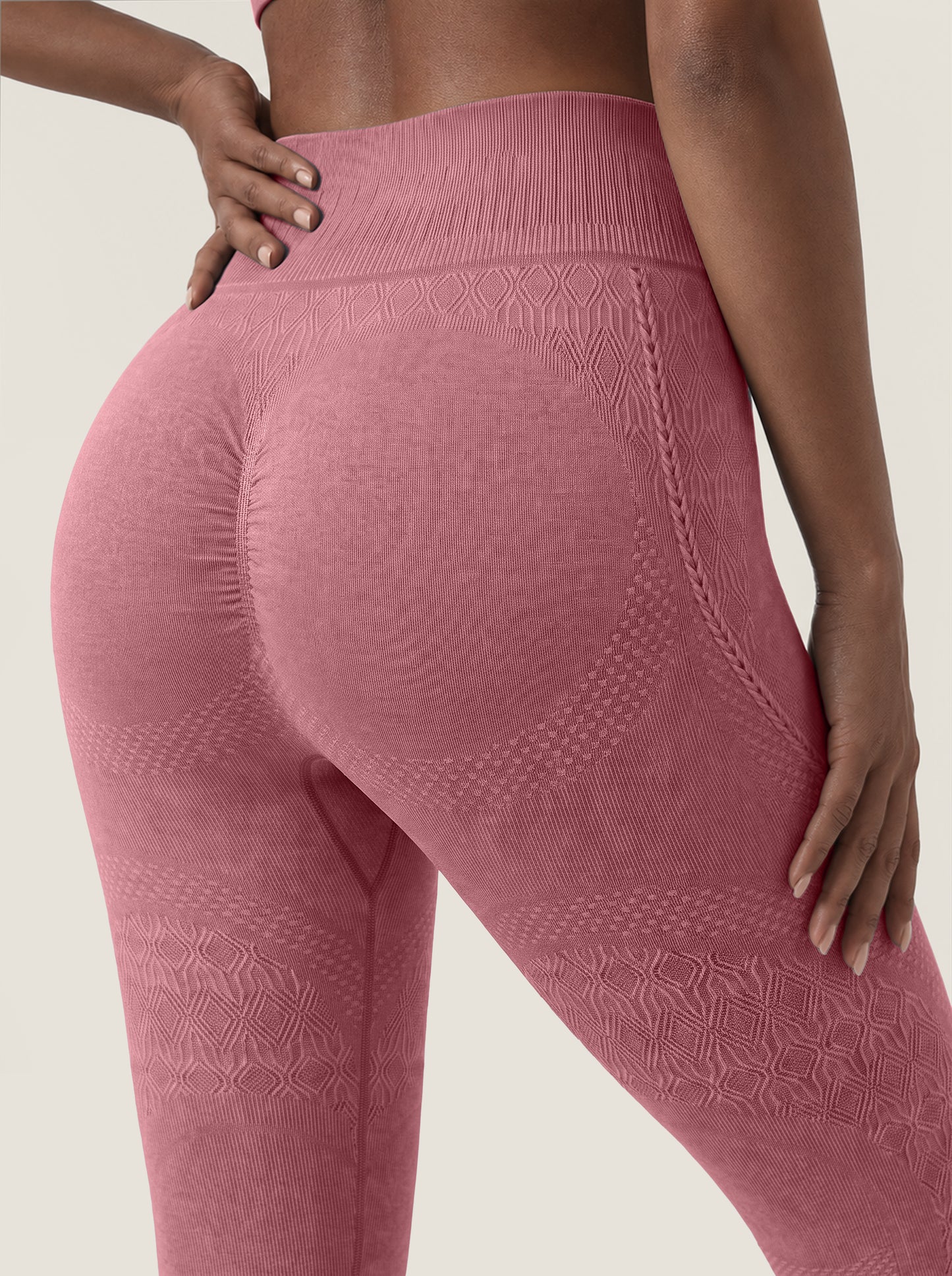 Braided-Trim High-Waist Seamless Leggings