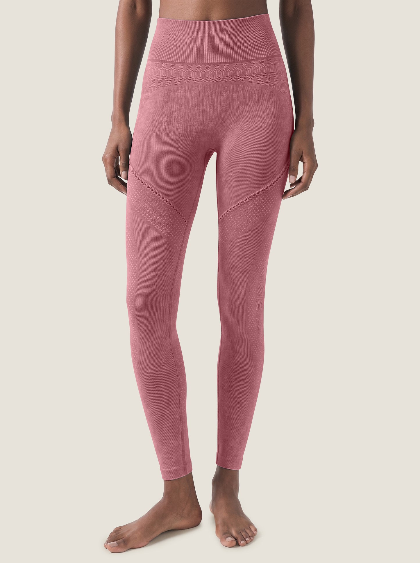 Braided-Trim High-Waist Seamless Leggings