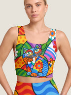 Pop Art Cat Garden Bralette Set