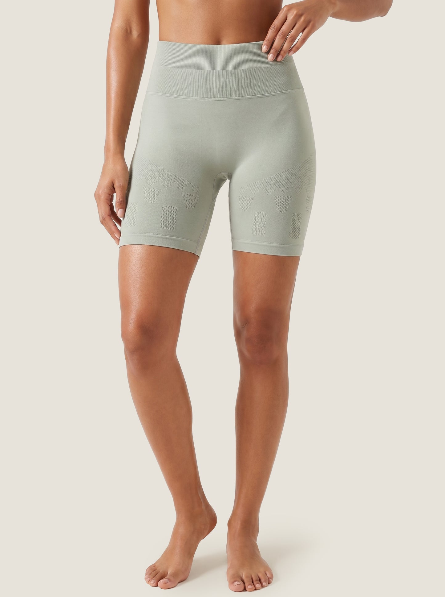 Die Aura-Serie: Nahtlose Shorts mit geometrischem Jacquardmuster