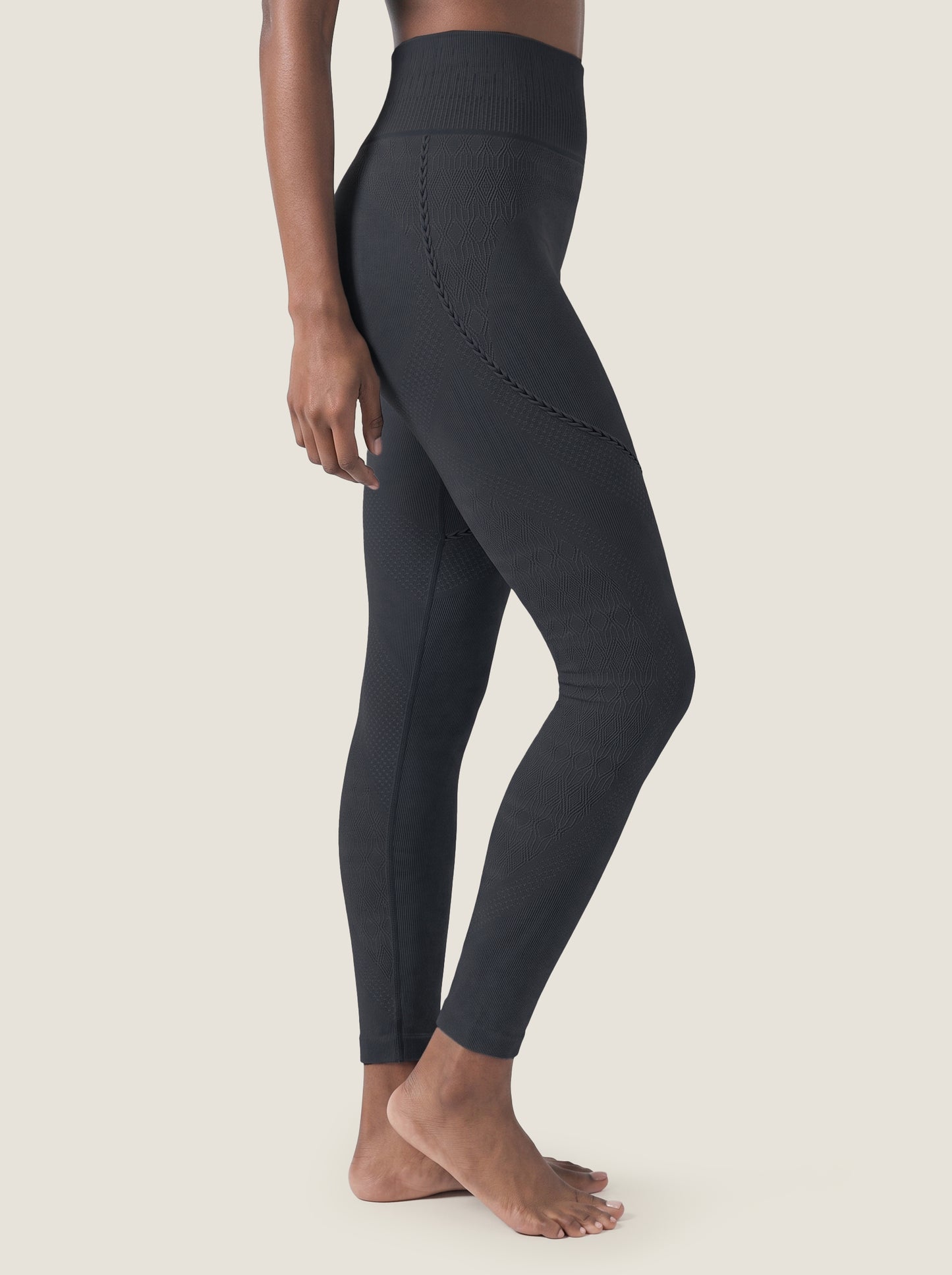 Braided-Trim High-Waist Seamless Leggings