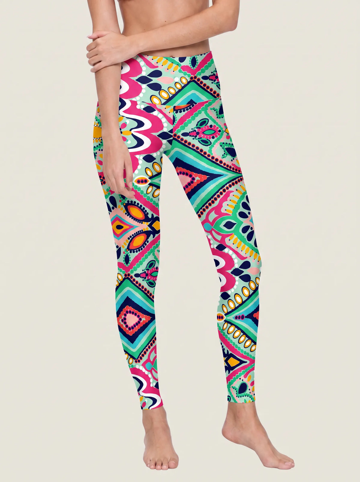 Vibrant Boho Mosaic Sports Bra Set