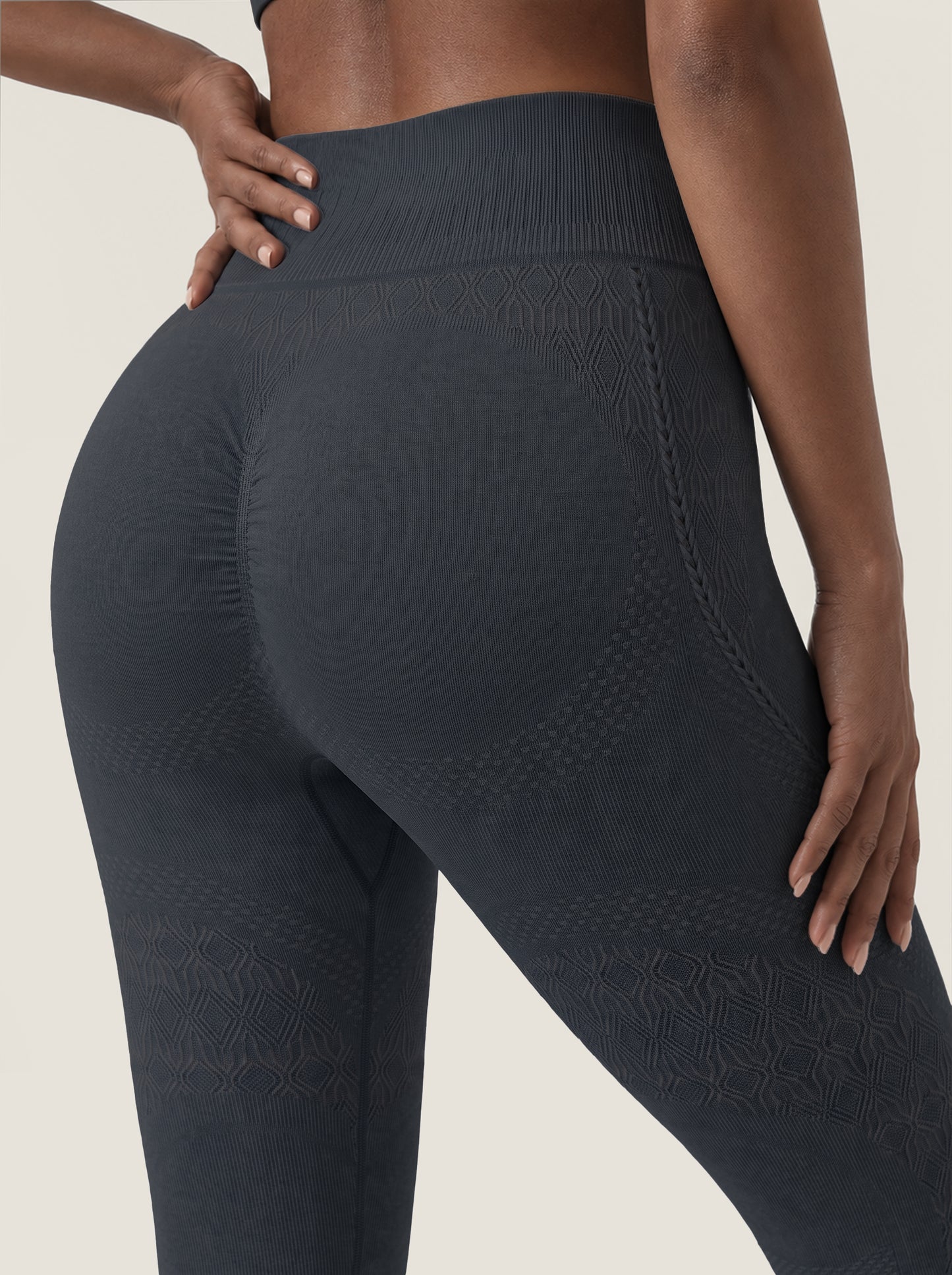 Braided-Trim High-Waist Seamless Leggings