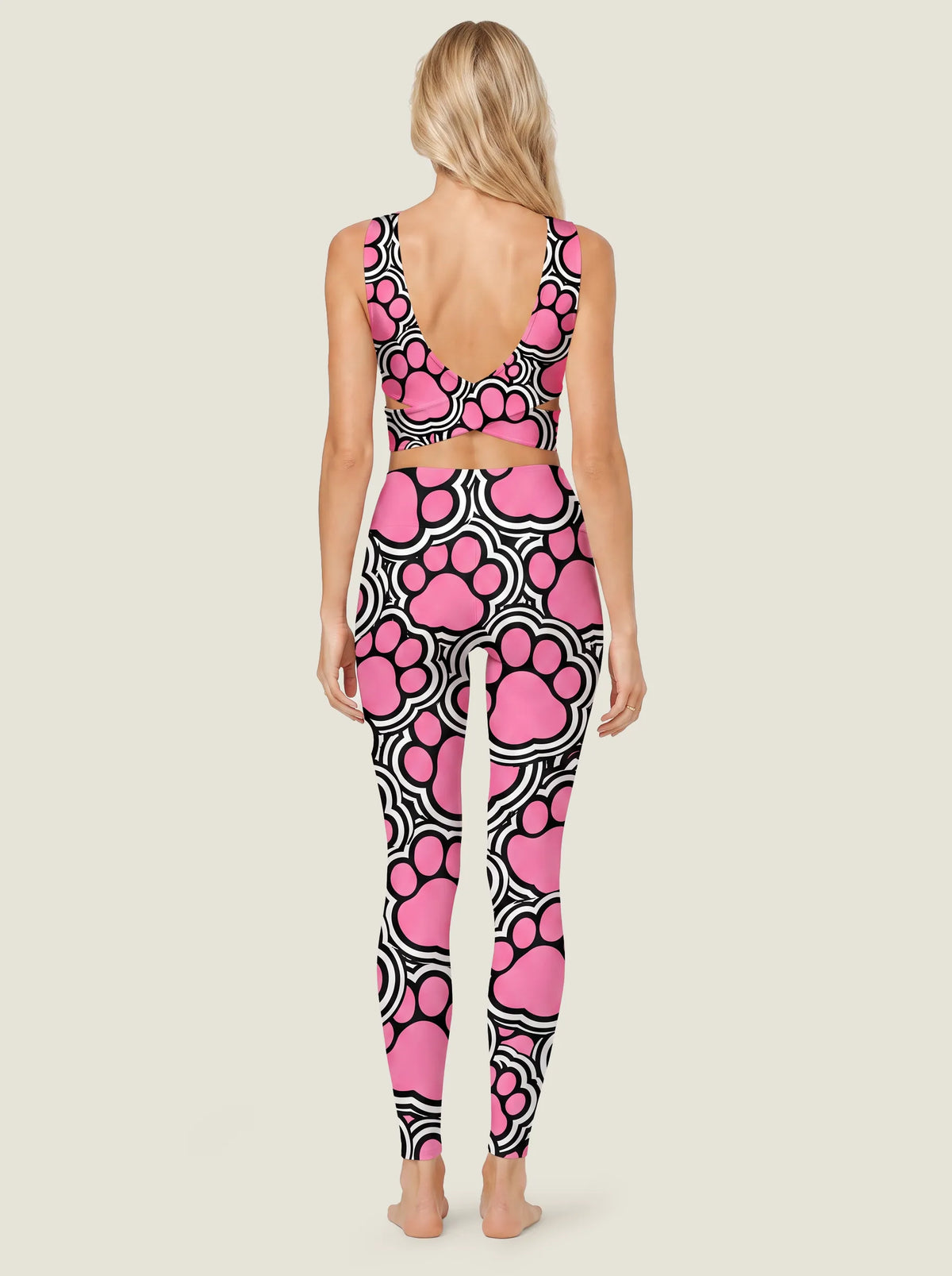 Pink Gothic Cat Graphic Bralette Set