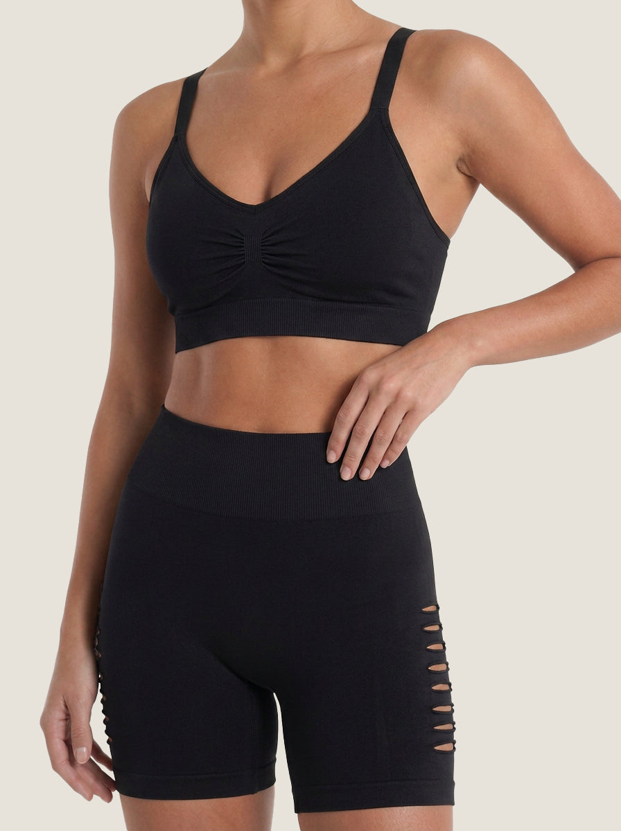 Ruched-Center Seamless Bra